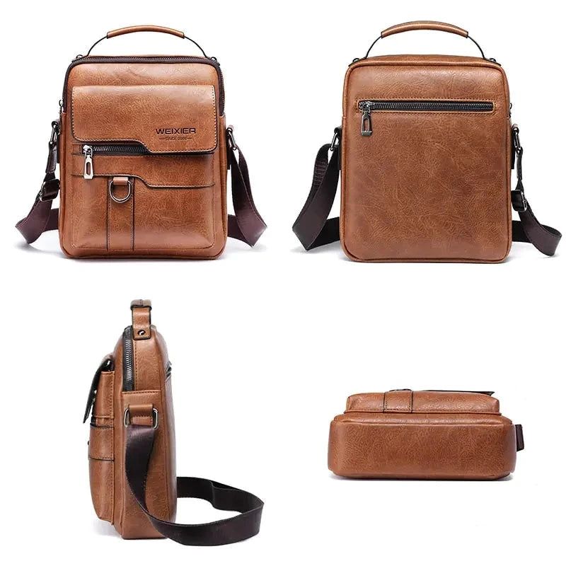 Mahogany-Crossbody Leather Bag