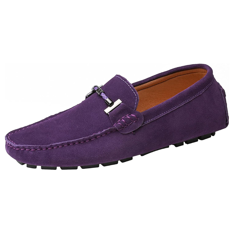 Lavender-Suede Cowhide Loafers