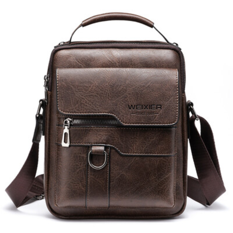 Mahogany-Crossbody Leather Bag