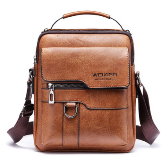 Mahogany-Crossbody Leather Bag