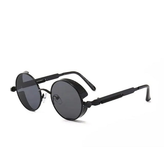 Slate-Retro Round Sunglasses