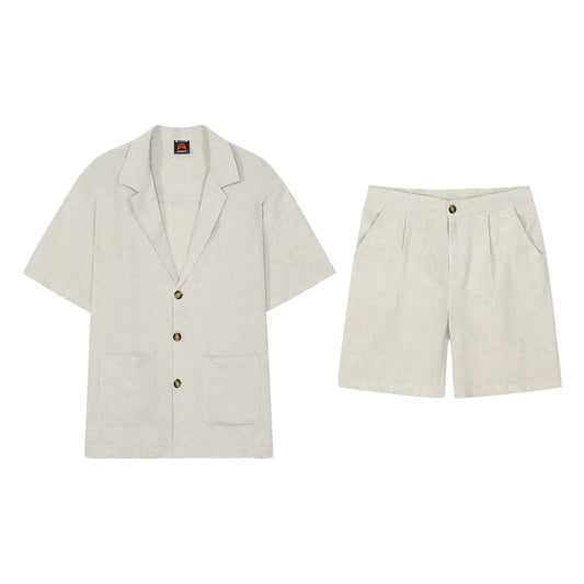 Miami-Classic Linen Polo & Shorts Set