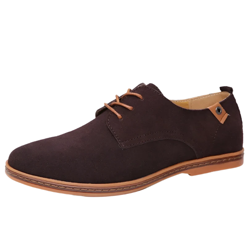 Taupe-Suede Oxfords Leather Shoes