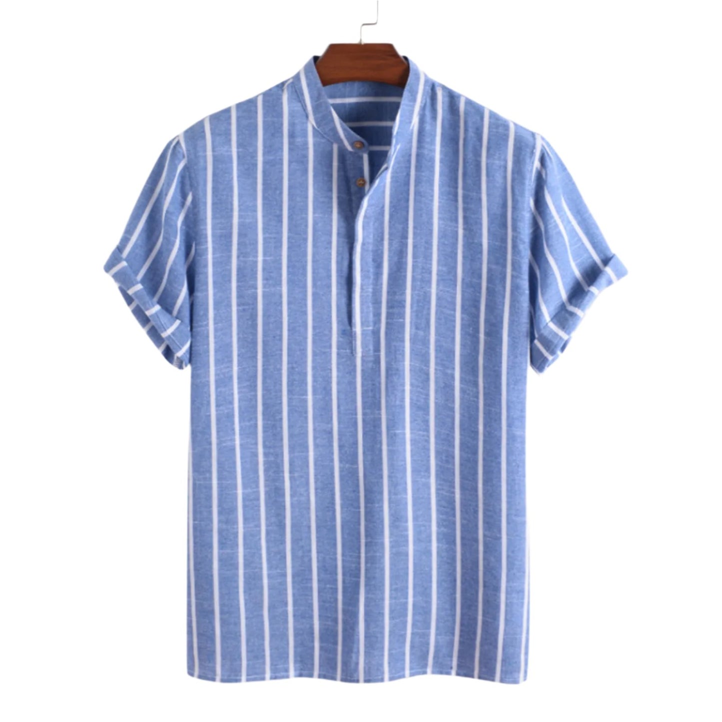 Amethyst-Short Sleeve Striped Polo Shirt