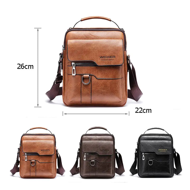 Mahogany-Crossbody Leather Bag