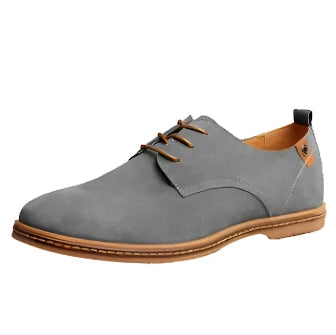 Taupe-Suede Oxfords Leather Shoes